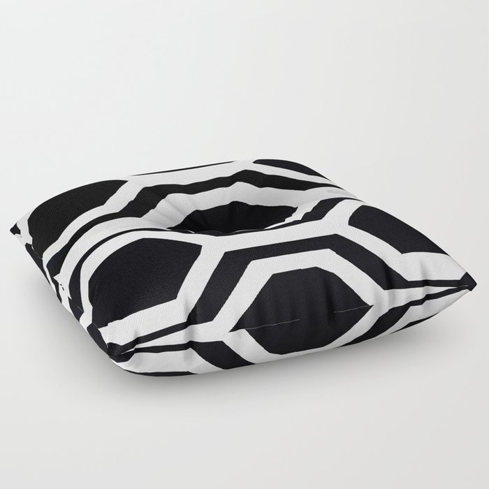 Black and White Geometric Floor Pillow