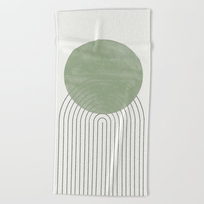 Green Sun Positive Vibe  Beach Towel