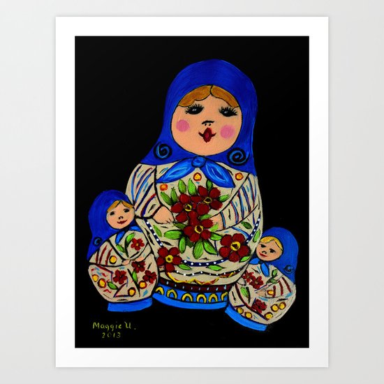 Russian dolls Art Print