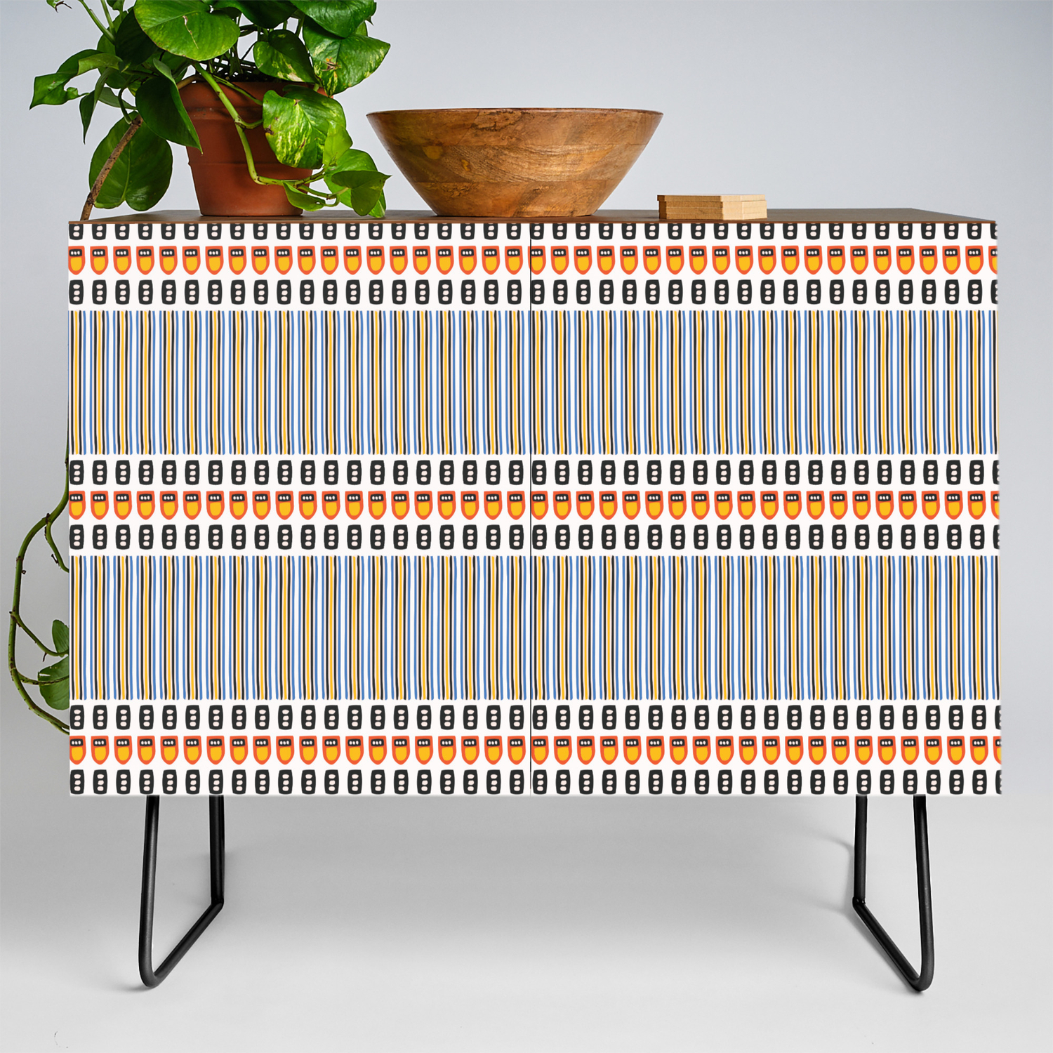 Geometric Stripes Seamless Vector Pattern Art Deco Credenza By Limolida Society6