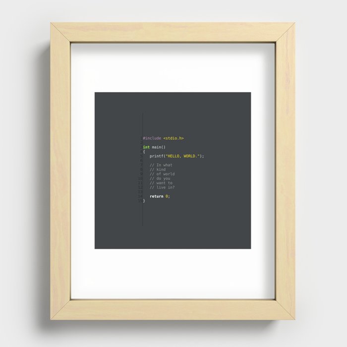 programmer's choice, C nerd. Recessed Framed Print