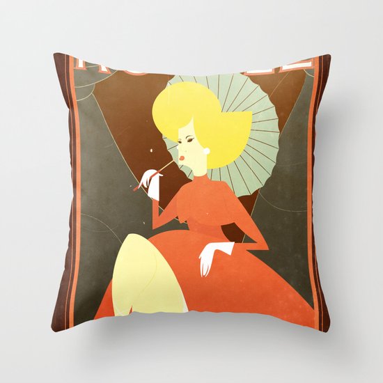 Retro french poster Throw Pillow