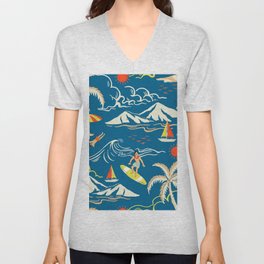 Blue Lagoon V Neck T Shirt
