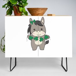 Donkey With Shamrocks Cute Animals For Happiness Credenza