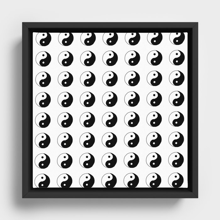 Yin Yang Pattern Framed Canvas