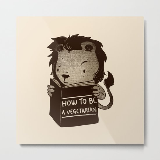 Lion Book How To Be Vegetarian Metal Print