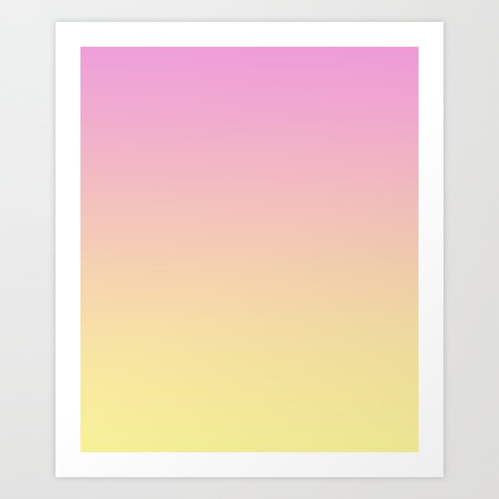 Pink Orange Yellow Gradient Ombre Art Print By Luciena Society6