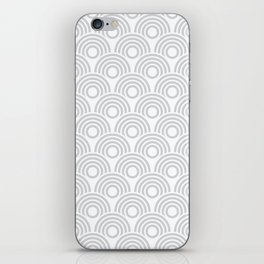 Art Deco Silver & White Circles Pattern iPhone Skin