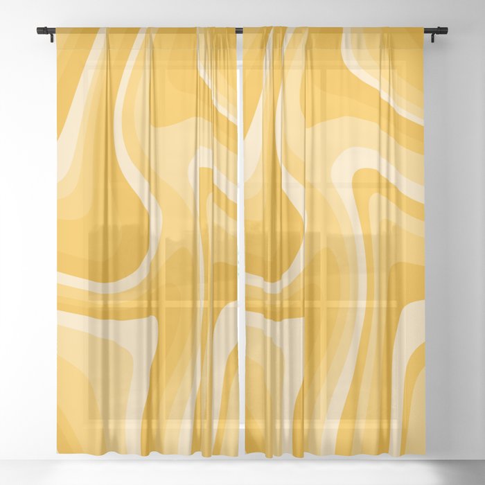Abstract Wavy Stripes LXXXVI Sheer Curtain
