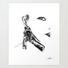 Glance with a Statement Earring Art Print