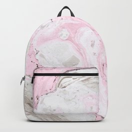 Pink and gray marble Backpack