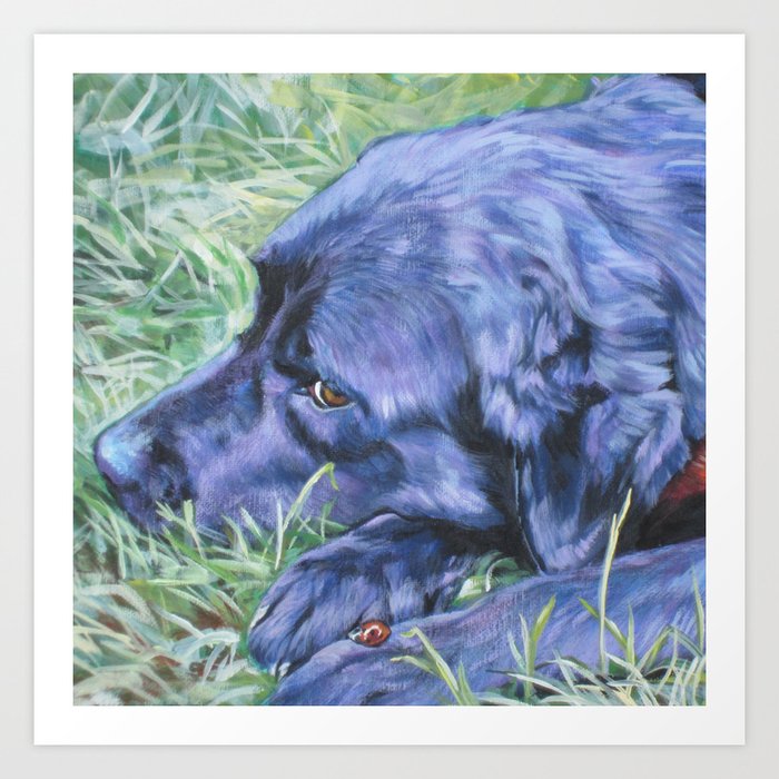 Black Lab Labrador Retriever Dog Portrait Painting By L A Shepard