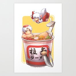 Inuyasha Cup Noodle Pool Art Print