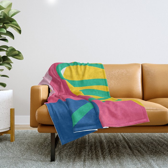 Abstract Pop Colorful Flower Like a Cut Out Throw Blanket