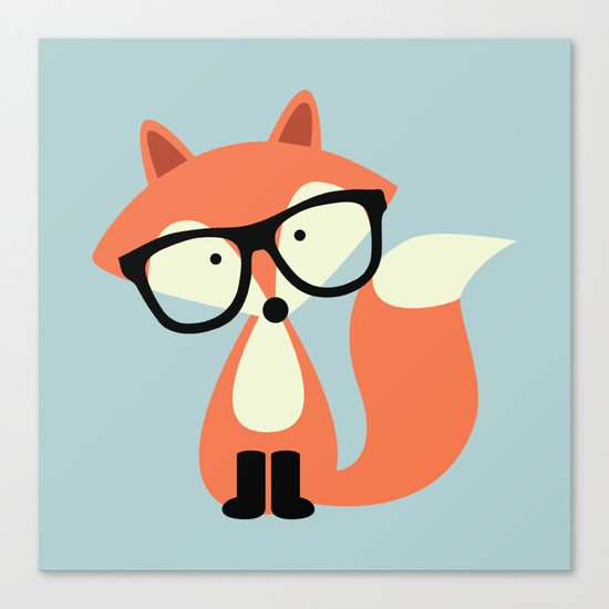 Hipster Red Fox Canvas Print