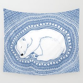 Polar bear, floe, pattern Wall Tapestry