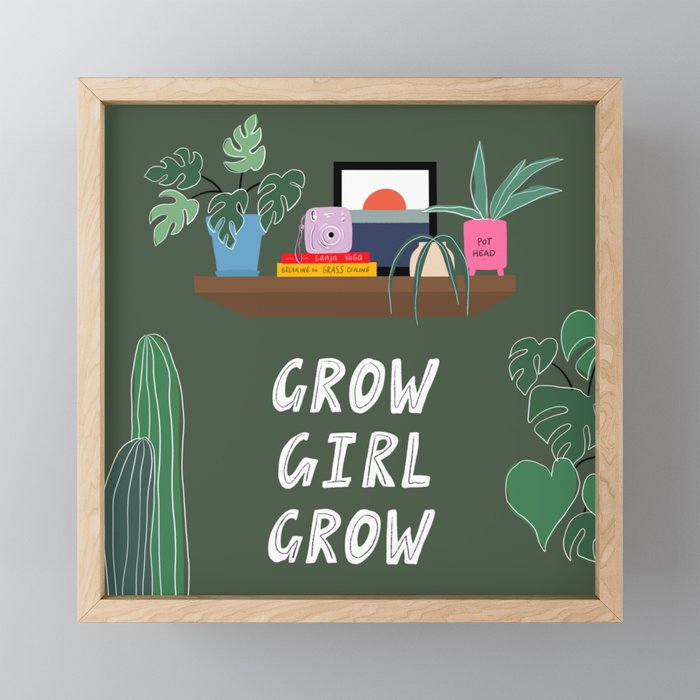 Grow Girl Framed Mini Art Print