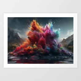 Color Explosion AI Art Art Print