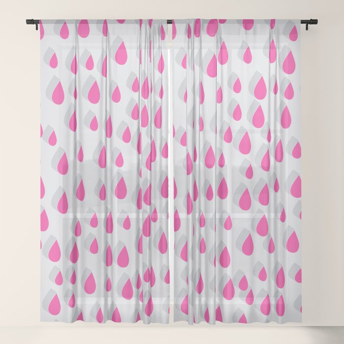 3d Water Drops Ii Sheer Curtain By Creativebd