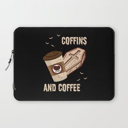 Coffins And Coffee Coffin Halloween Laptop Sleeve