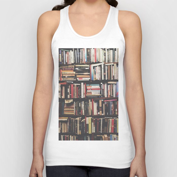 Bookshelf Books Library Bookworm Reading Pattern Tank Top
