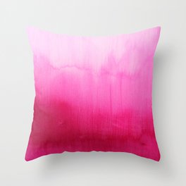 Modern fuchsia watercolor paint brushtrokes Throw Pillow