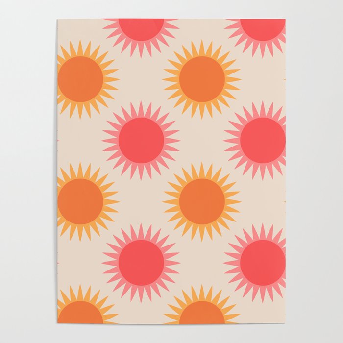 Sunshine Sunburst Pattern  Poster