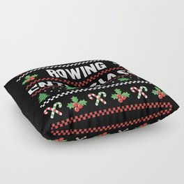 Rowing Enthusiast Ugly Christmas Sweater Gift Floor Pillow