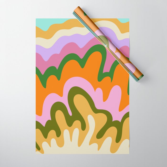 70s Hippie Retro Abstract Colorful Explosion Wrapping Paper