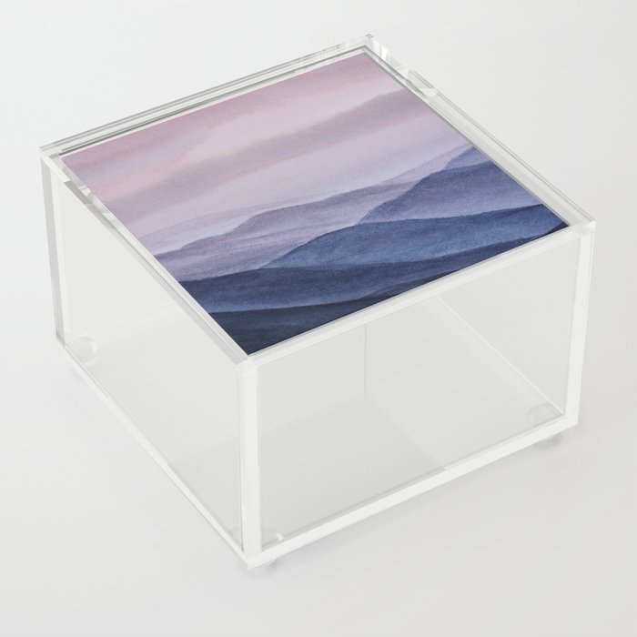 Mountains in Pink and Purple  Acrylic Box