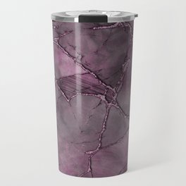 Smoke Pink Purple Marble Gemstone Luxury Travel Mug