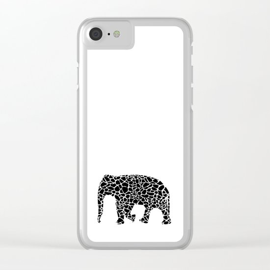 Elephant with giraffe print Clear iPhone Case