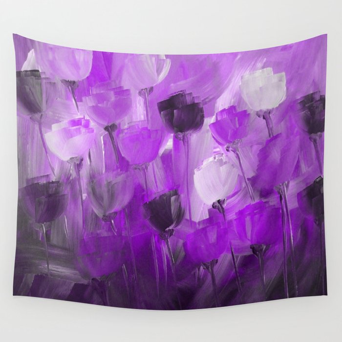 Rose Garden in Shades of Purple Wall Tapestry