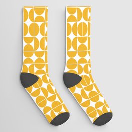 Mid Century Modern Geometric 04 Yellow Socks