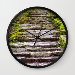 Stone Stairway in the Forest Wall Clock | Old, Travel, Moss, Ireland, Irish, Photo, Stairway, Forest, Wanderlust 