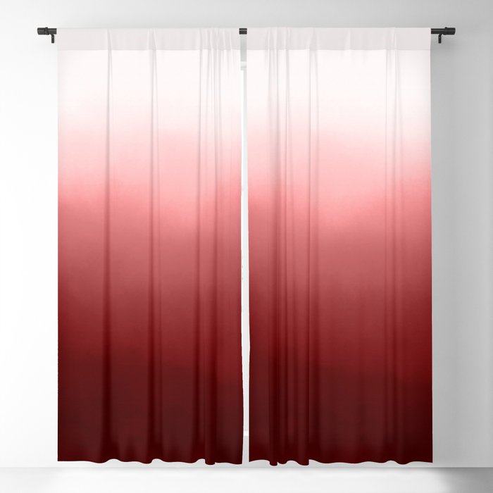 Boho Dip Dye Crimson Red Ombre Gradient Blackout Curtain
