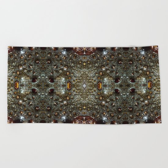 Abstract brown, dark gray texture pattern Beach Towel