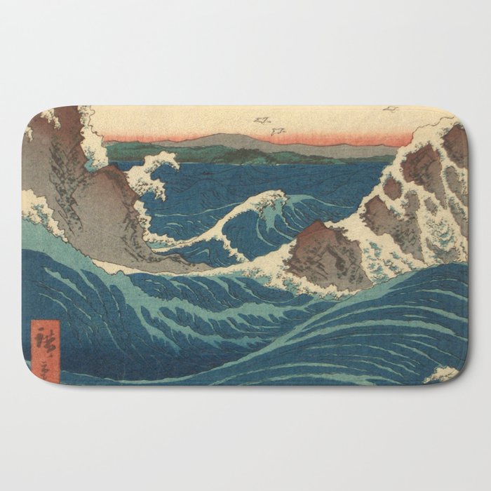 Vintage poster - Japanese Wave Bath Mat