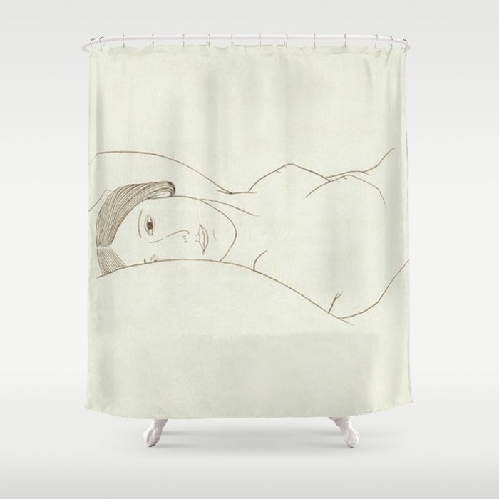 Simple Nude Sketch Shower Curtain