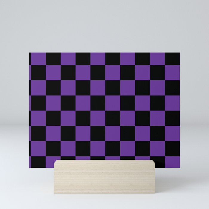 Halloween Purple and Black Checkerboard Pattern LG Mini Art Print