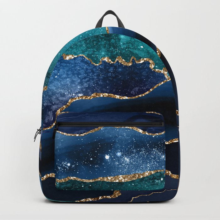 Blue Night Galaxy Marble Backpack