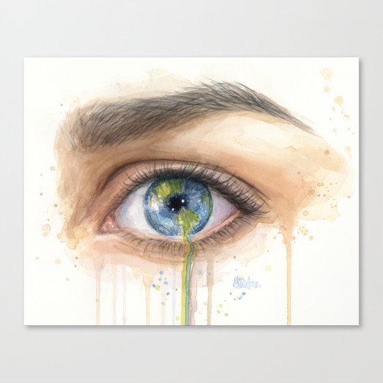 Crying Earth Eye Canvas Print