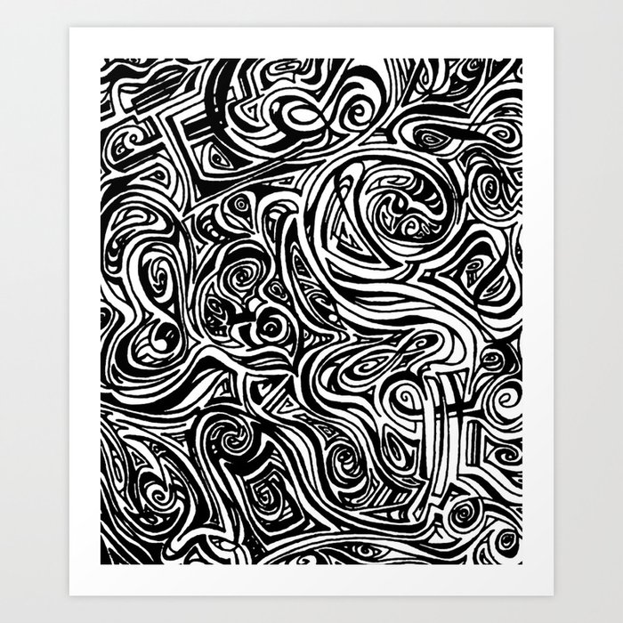 Black swirl design Art Print