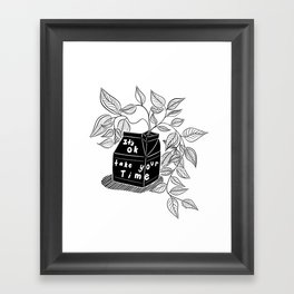 Take Your Time Milk Carton Plant Framed Art Print