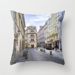 Karlova, cozy alley in Prague Throw Pillow
