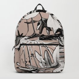 Leaf in Pink and Charcoal Gray Backpack