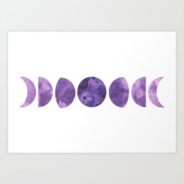 Lunar Phases in Violet Art Print