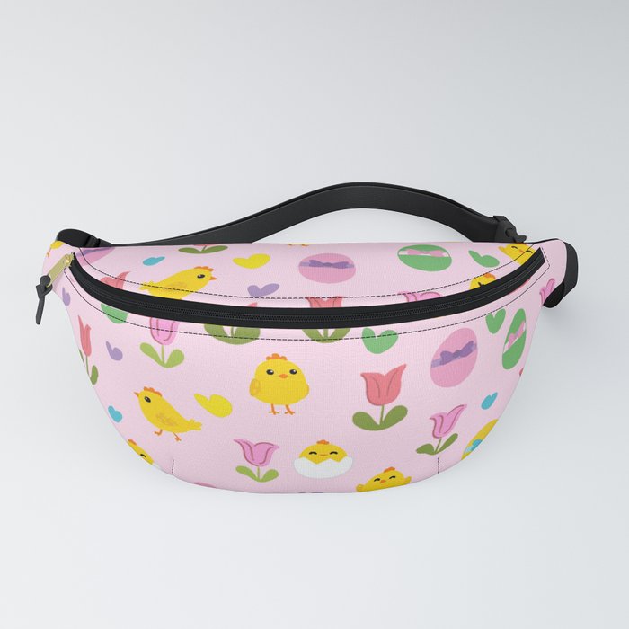 Easter - chick and tulips pattern Fanny Pack