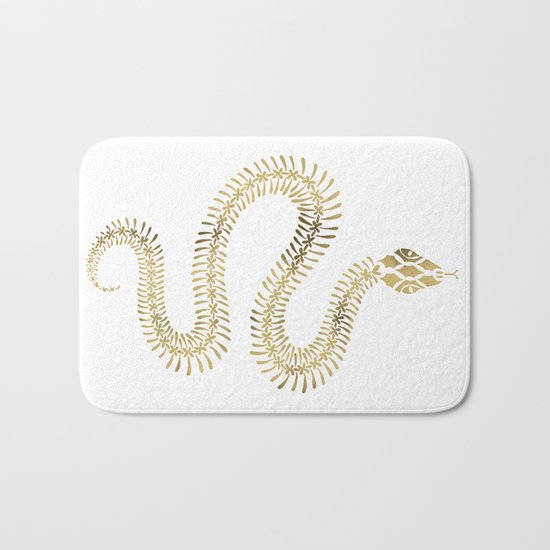 Snake Skeleton – Gold Bath Mat