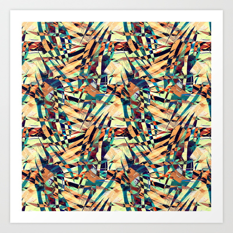 Wild Geometric Party Abstract Geo Pattern Art Print By Limolida